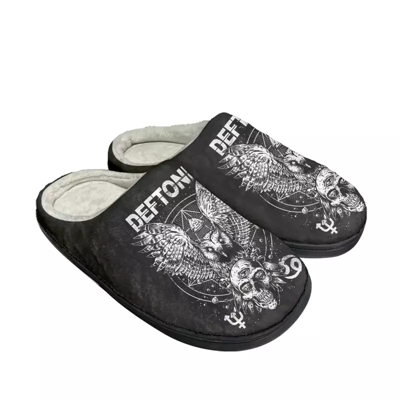 Deftones-Zapatillas de algodón personalizadas para hombre y mujer, sandalias de felpa, informales, mantienen el calor, para dormitorio