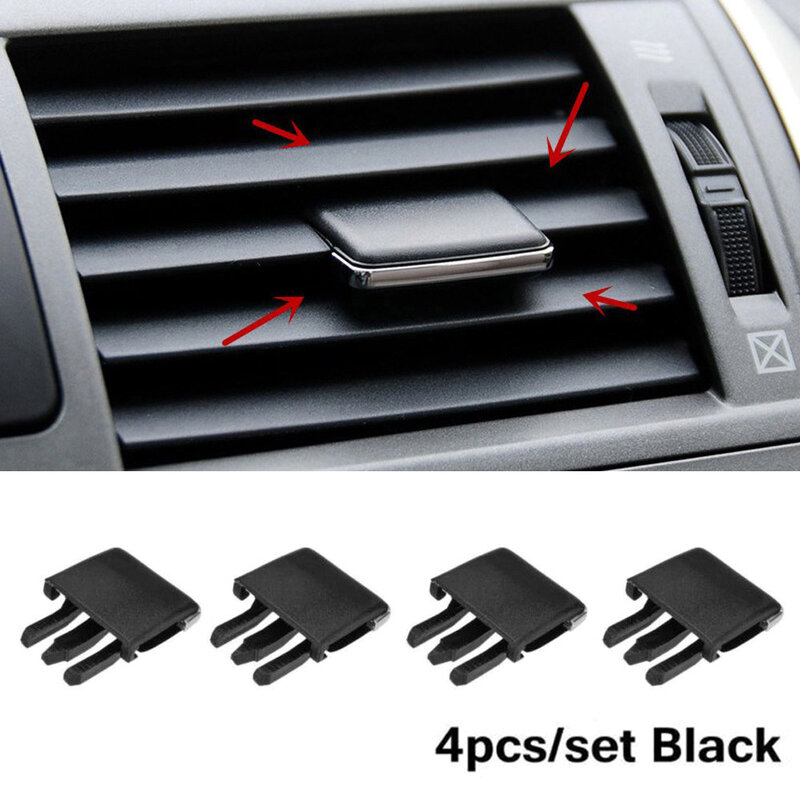 4 sztuk czarny nawiew klimatyzacji samochodowej Louvre Blade dostosować plastry klipy części zamienne akcesoria samochodowe nadające się do Toyota Corolla
