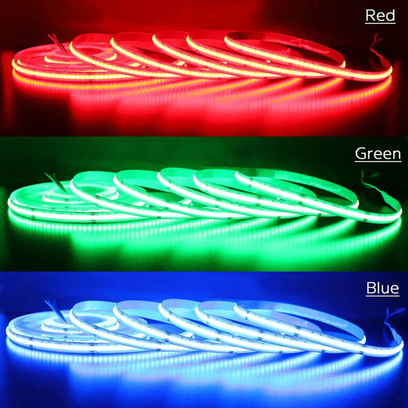Fita Linear FOB Regulável, Fita LED de Alta Densidade Flex, COB RGBCCT, 24V, 0,5 m-5m, 840LEDs por m