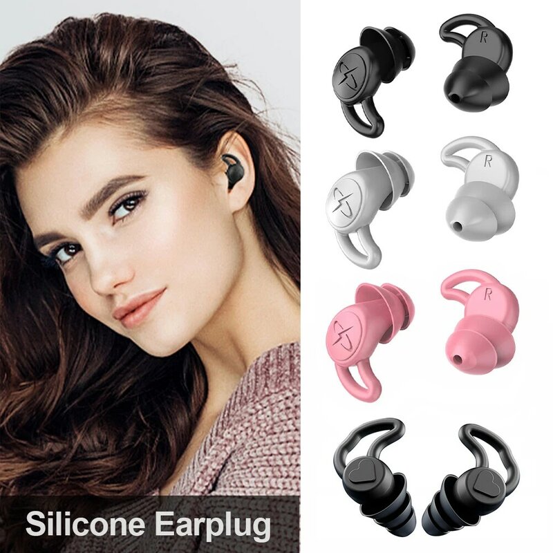 Soundproof Earplugs for Sleeping Soft Silicone Ear Muffs Noise Protection Travel Swimming Reusable Sound Blocking Ear Plugs