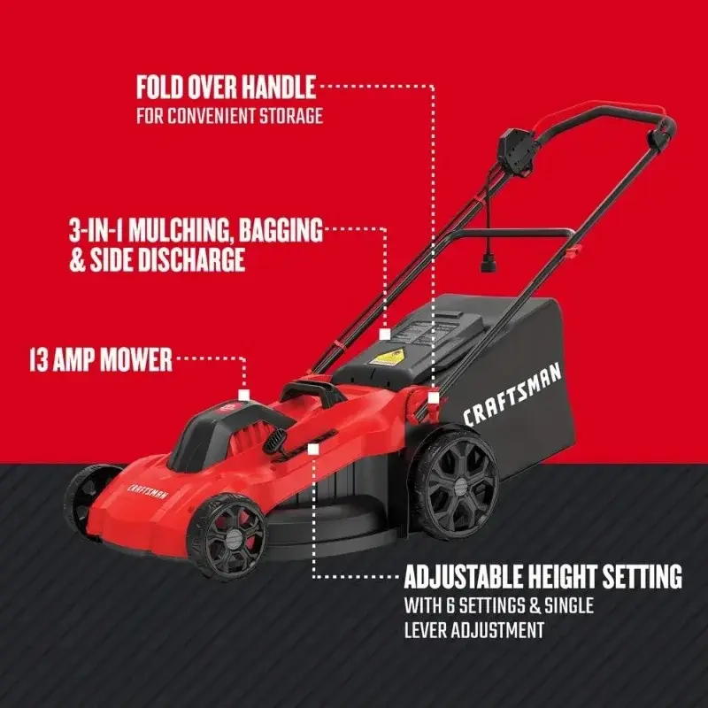 New Electric Lawn Mower, 20-Inch, Corded, 13-Ah (CMEMW213)  | USA | NEW