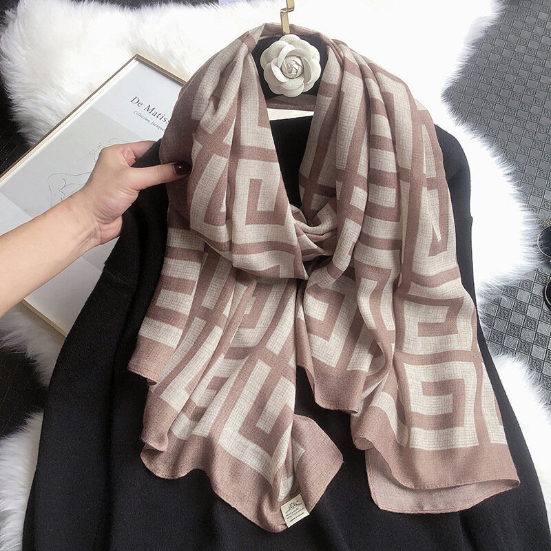 Lenço de seda estampado geométrico para mulheres, xale cetim, bandanas leves, lenço, gravata, toalha de praia, capas, 180x90cm