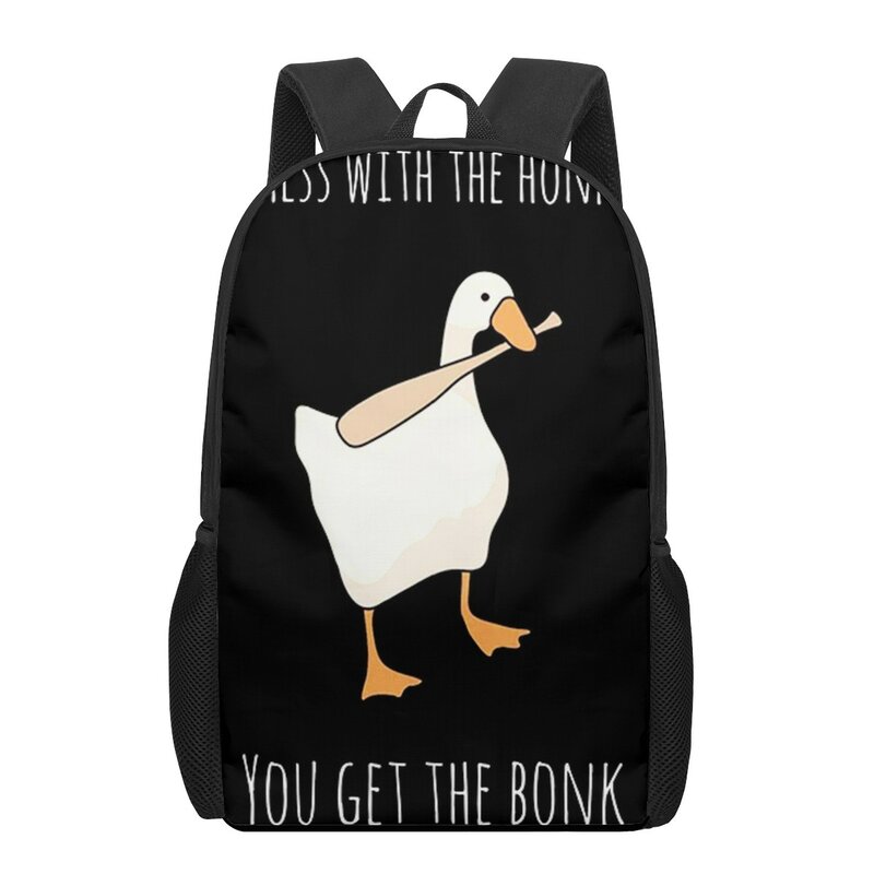 Untitled Goose Game Print School Bags for Boys Girls studenti primari zaini borsa per libri per bambini da uscire, fare Shopping, viaggiare, escursionismo