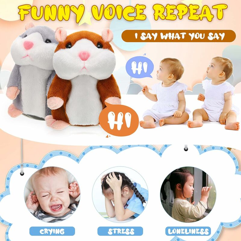 Говорящий хомяк, плюшевая игрушка, повторите, что вы говорите, забавные детские мягкие игрушки, говорящая запись, Плюшевые Интерактивные игрушки для, подарок на день рождения
