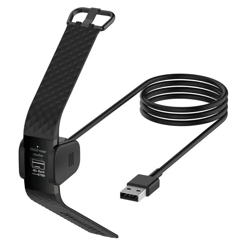 Substituível USB cabo de carregamento, cabo do carregador para Fitbit Carga 3, 3, SE, 4, Pulseira inteligente, Pulseira, Adaptador Dock