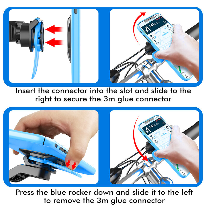 Quad Lock Motorcycle Bike Phone Holder Shock Absorber Phone Bracket Vibration Damper Self Lock Anti-shake MTB Handlebar Holder