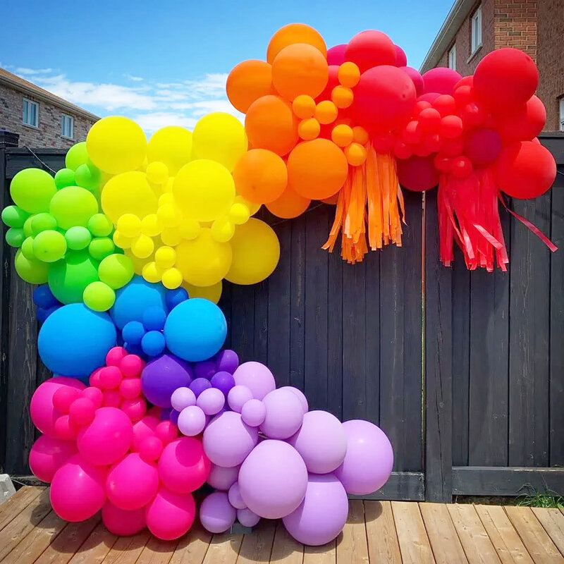 Balões do arco-íris do látex para o aniversário, casamento, Natal, decoração do chuveiro do bebê, vermelho, laranja, amarelo, verde, azul, roxo, 10 pcs, 20 pcs, 30pcs