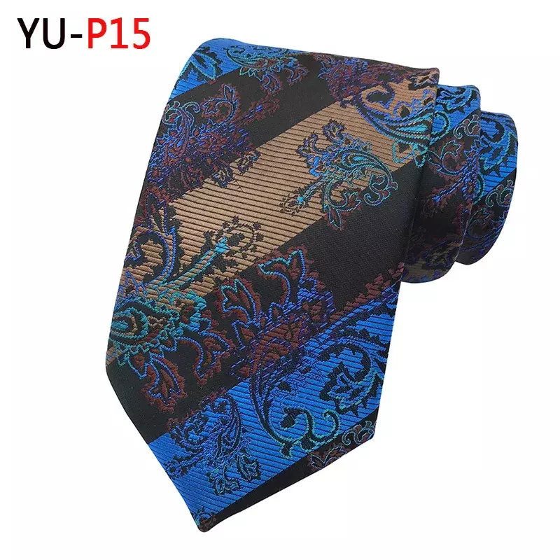 High Quality Men Necktie 8CM Paisley Flower Jacquard Weave Tie Dress Up Business Casual Neckwear Gift gift for Father's Day