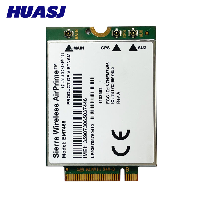 Huasj WWAN Sierra Wireless EM7455 1103582 FDD/TDD LTE Cat6 NGFF M.2 módulo 4G Tarjeta 4G 300Mbps para ordenador portátil y enrutador 4G