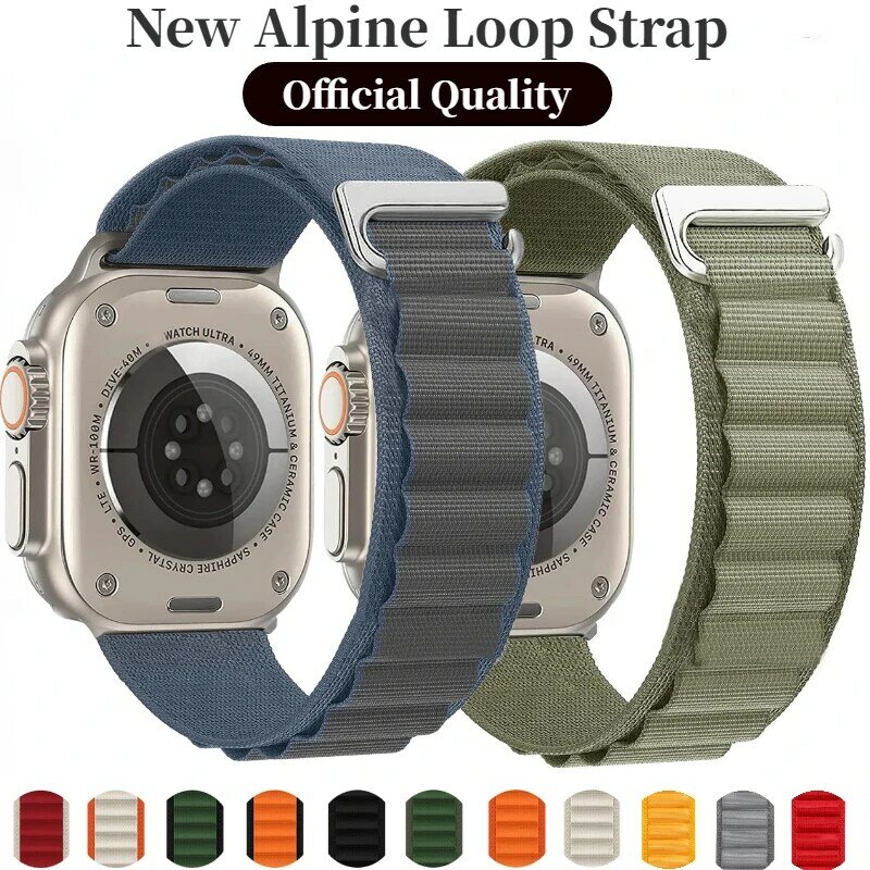Ремешок Alpine для Apple Watch Ultra 2 49 мм 9 8 7 45 мм 41 мм, нейлоновый браслет для iWatch Series 6 5 4 3 SE2 44 мм 40 мм 42 мм 38 мм