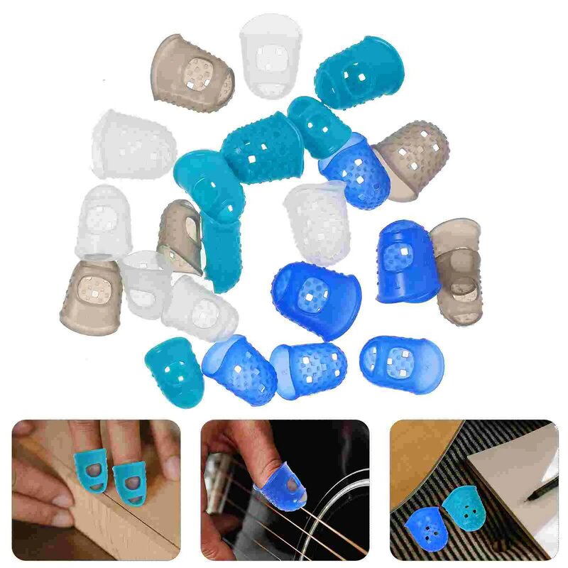 Anti Slip Silicone Finger Caps, Protetores de dedo, Pontas de borracha, Tamanhos Gel Cots