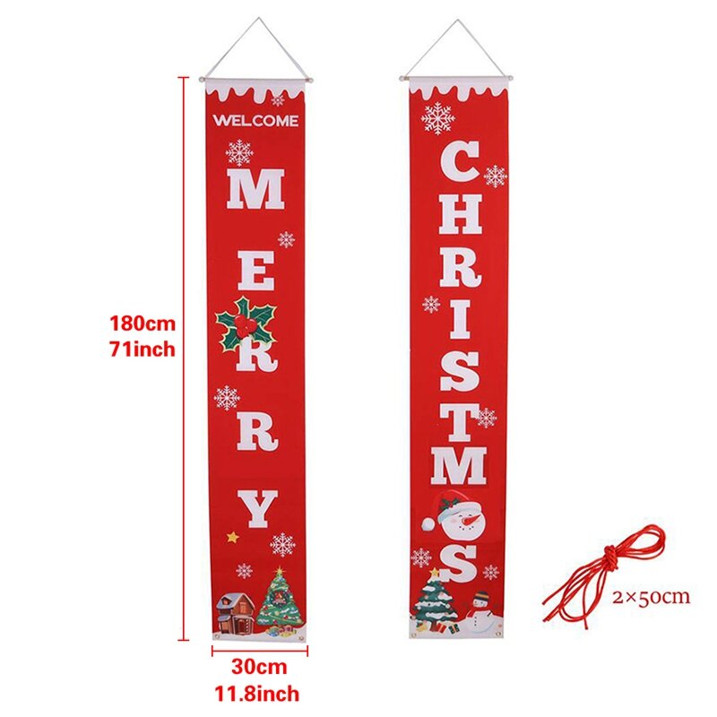 Merry Christmas Banner Christmas Porch Fireplace Wall Signs Flag For Christmas Decorations Outdoor Indoor