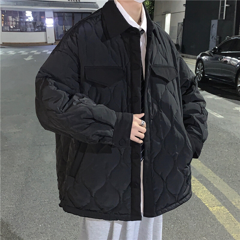 معطف قطني ياباني للرجال ، كارديجان منقوش غير رسمي ، نمط بسيط ، ملابس بوتيك ، شتاء ، 2023