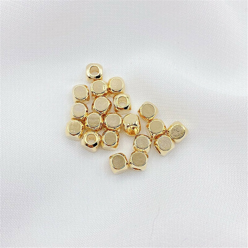 14-karatowe złote małe kwadratowe koraliki oddzielone nieuporządkowane koraliki pocięte na narożniki koraliki ręcznie robione akcesoria do bransoletki do biżuterii