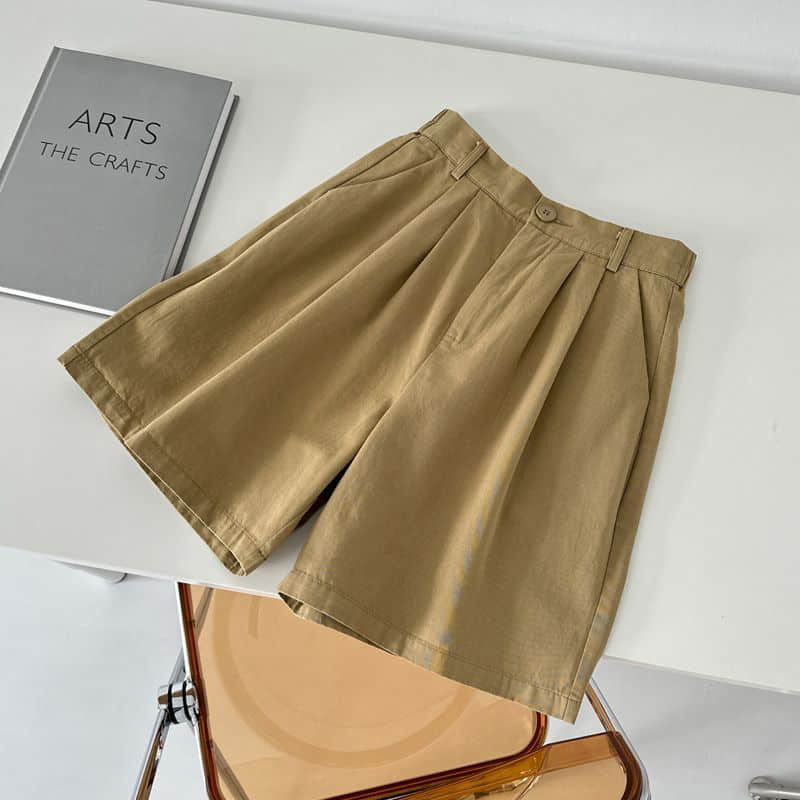 Solide Shorts dünne Sommer Verkauf Schnürung elastische Taille Freizeit hose Vintage lose koreanische Stil weites Bein Hosen Frauen Kleidung