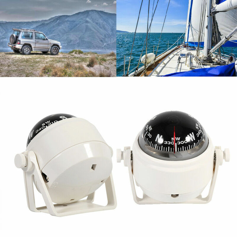 Lampu LED navigasi elektronik kendaraan mobil, alat kompas kapal laut putih