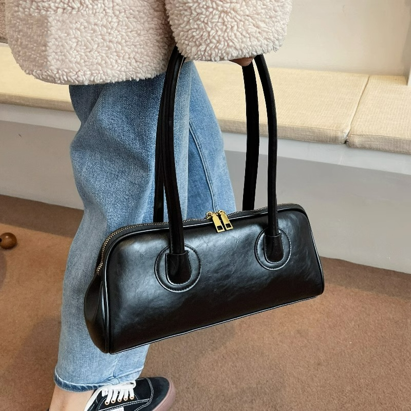 Women Pu Leather Brief  Bag Fashion Spicy Girl Trendy Boston Shoulder Commute Handbag