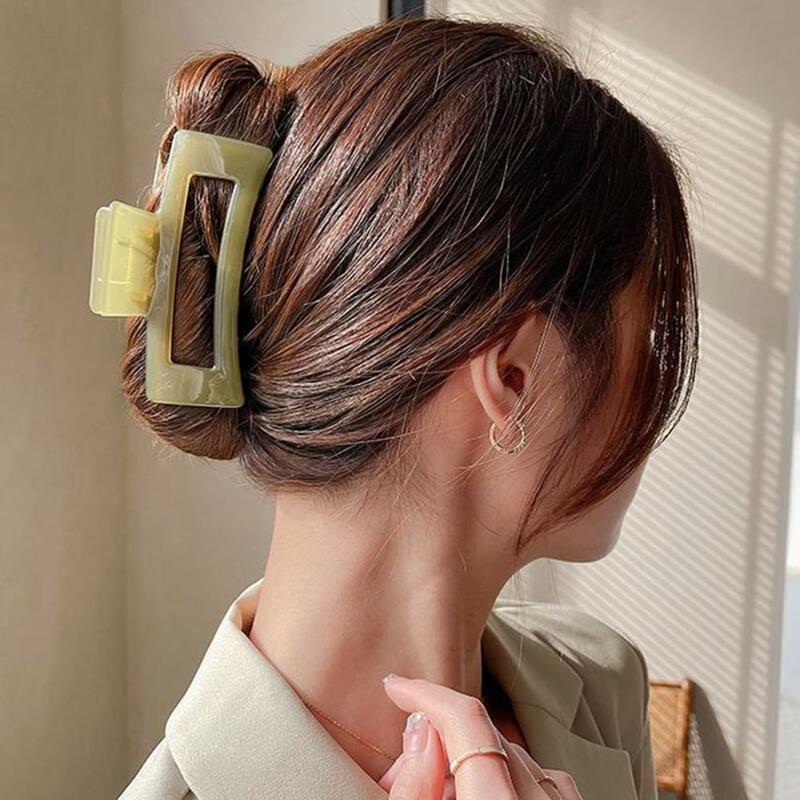 Klip cakar rambut untuk wanita transparan elegan antiselip pegangan persegi wanita tipis Sedang tebal penjepit rambut Aksesori rambut gadis