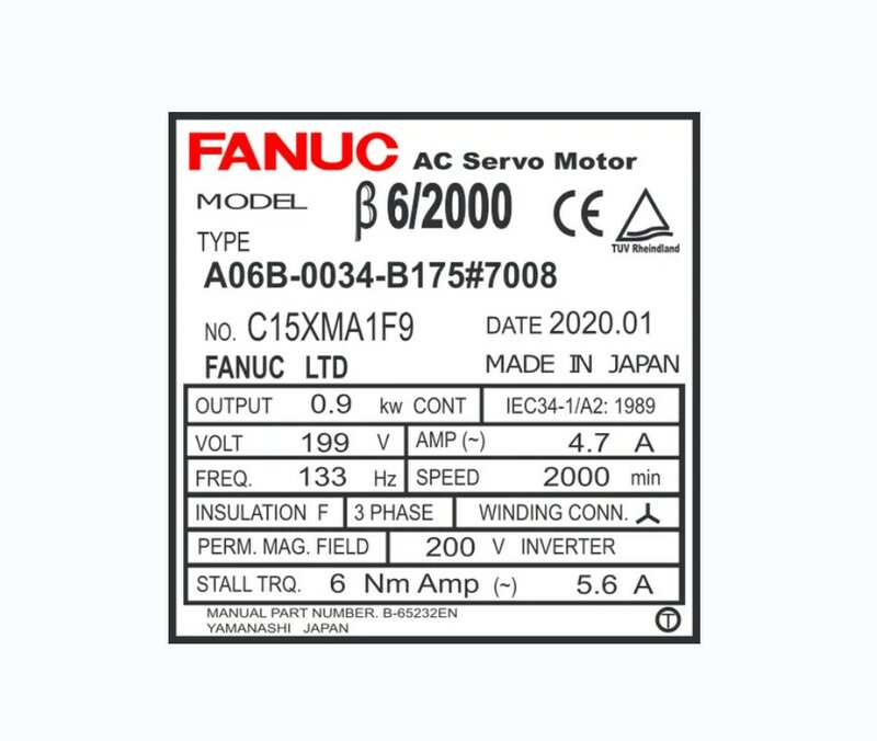 A06B-0034-B175#7008 Fanuc servo motor  tested ok