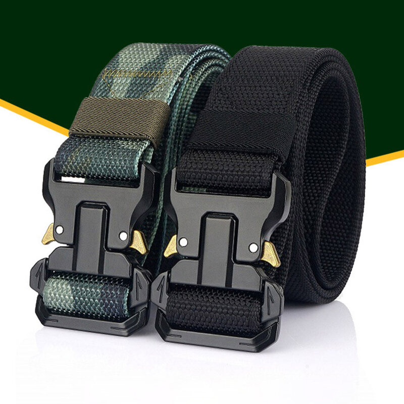 3.8cm Tactical Woven Strap Men's High Quality Quick Release Nylon Strap Women's Military Solid Color Luxury Designer Waist Cover