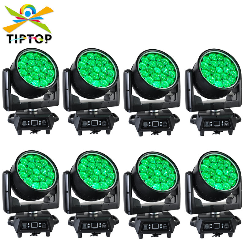 8 Pack Waterproof 19x40W RGBWA Zoom Lens Rotate Moving Head Wash Beam Light Built-in Dynamic Effect Seetronic Powercon