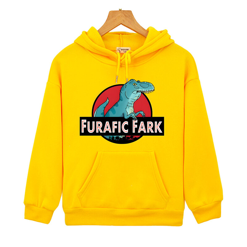 FURAFIC FARK Dinosaurs Graphic Kids Hoodies Children's Spring Autumn Long Sleeve Sweatshirts Fashion Casual Hooded Tops Street