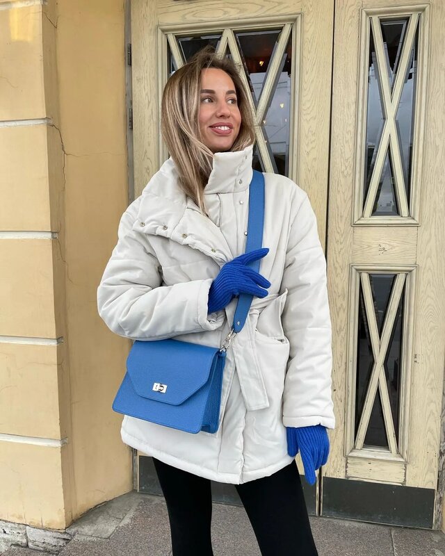 Suninbox Warm parka invernali da donna 2022 Oversize dritto con bottoni spessi cappotto imbottito in cotone Casual giacca Beige morbida con cintura