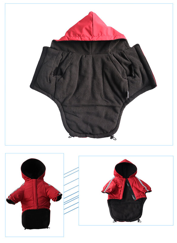 Ветрозащитное пальто для собак, Зимняя Толстая стеганая куртка, одежда для маленьких и средних собак, жилет с капюшоном для французского бу...
