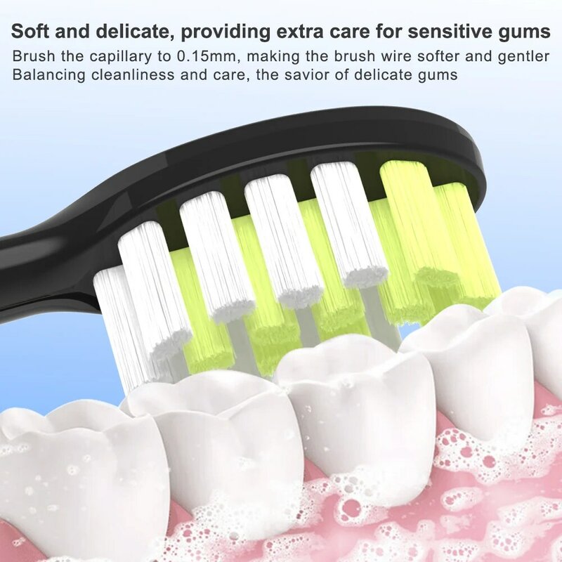 Kepala sikat gigi pengganti, 4 buah/Pak untuk Phil One Series HY1100/HY1200 kepala sikat gigi listrik lembut perawatan mulut ips