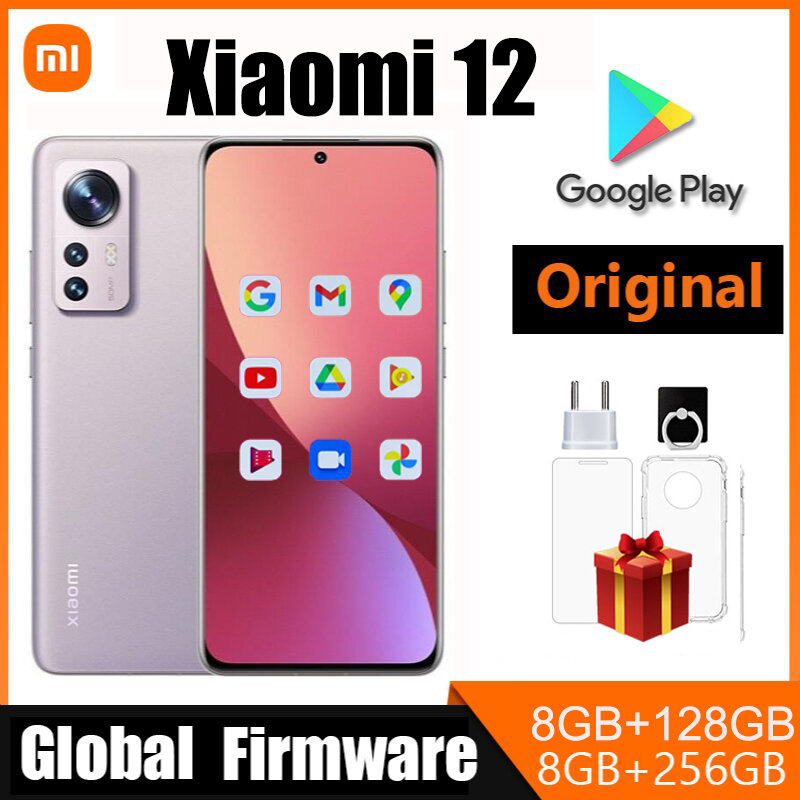 Xiaomi-12 5G Smartphone Android, Versão Global, Qualcomm Snapdragon 8, Gen1, 6.28 ", 50MP, 32MP, 2340x1080, 67W