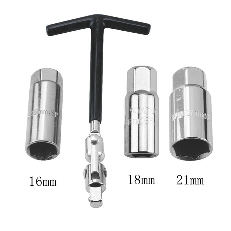 Car Motorcycle Repairing Tool Kit Spark Plug Removal Tool Socket Wrench 16Mm /18Mm/21Mmt-Handle Wrench