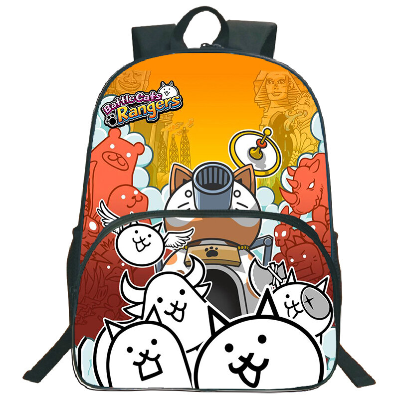 Plecak Battle nadruk z kotami dla uczniowie podstawowej o dużej pojemności Bookbag chłopcy dziewczyny Cartoon tornistry torba na laptopa
