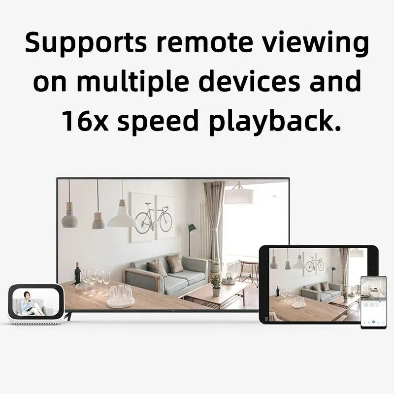 Xiaomi kamera keamanan rumah pintar 360 °, Mi PTZ 2K Webcam 1296P 3 Megapixel AI deteksi manusia penglihatan malam bekerja dengan Miji