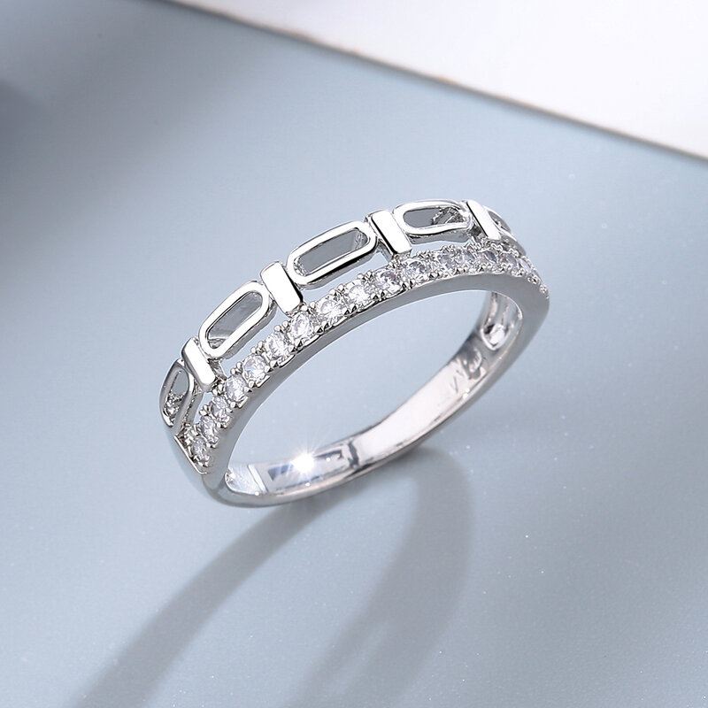 Przezroczysty pierścionek z kamieniem szlachetnym CZ Pierścionki ze srebra próby 925, prosty styl, srebrna biżuteria ręczna Pierścionki zaręczynowe dla kobiet