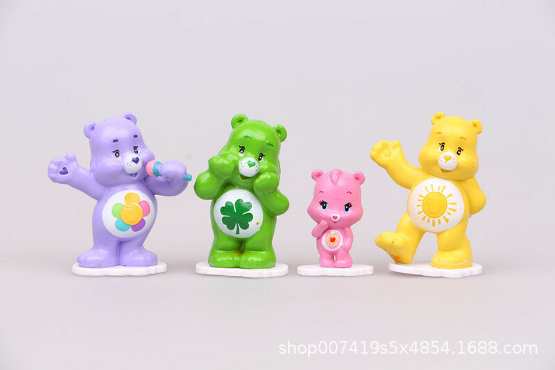 Miniso 12 teile/satz Regenbogen bär PVC Action figuren niedliche Pflege Bären Anime Modell Puppe Kuchen Dekorationen Ornamente Kinder Geschenke