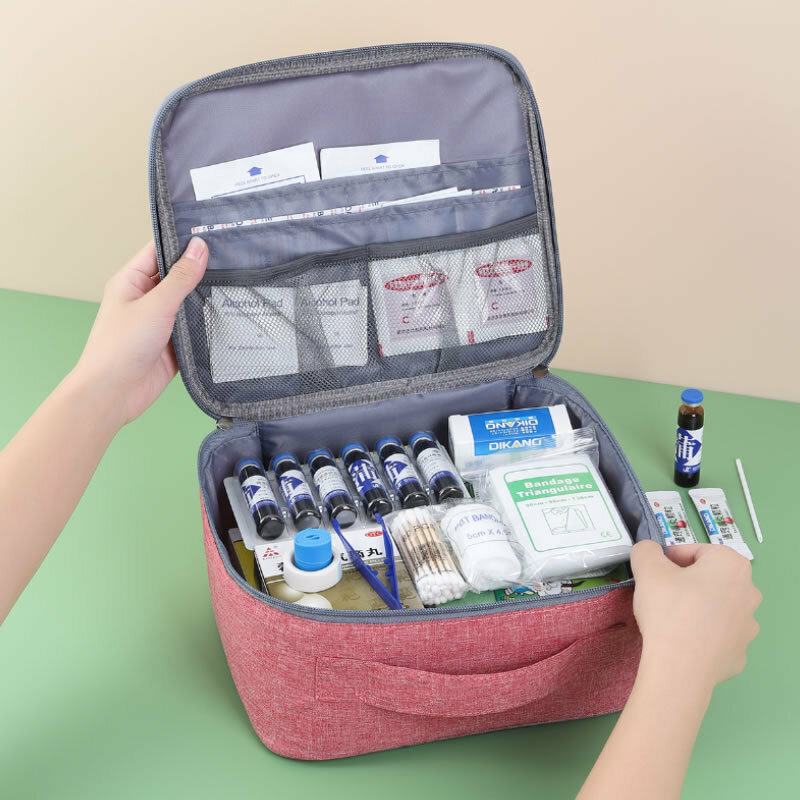 กระเป๋าเก็บยาแบบพกพาขนาดเล็กกระเป๋าใส่ยา kotak p3k สำหรับเดินทางนอกบ้านกระเป๋าจัดระเบียบฉุกเฉินกล่องเก็บยา
