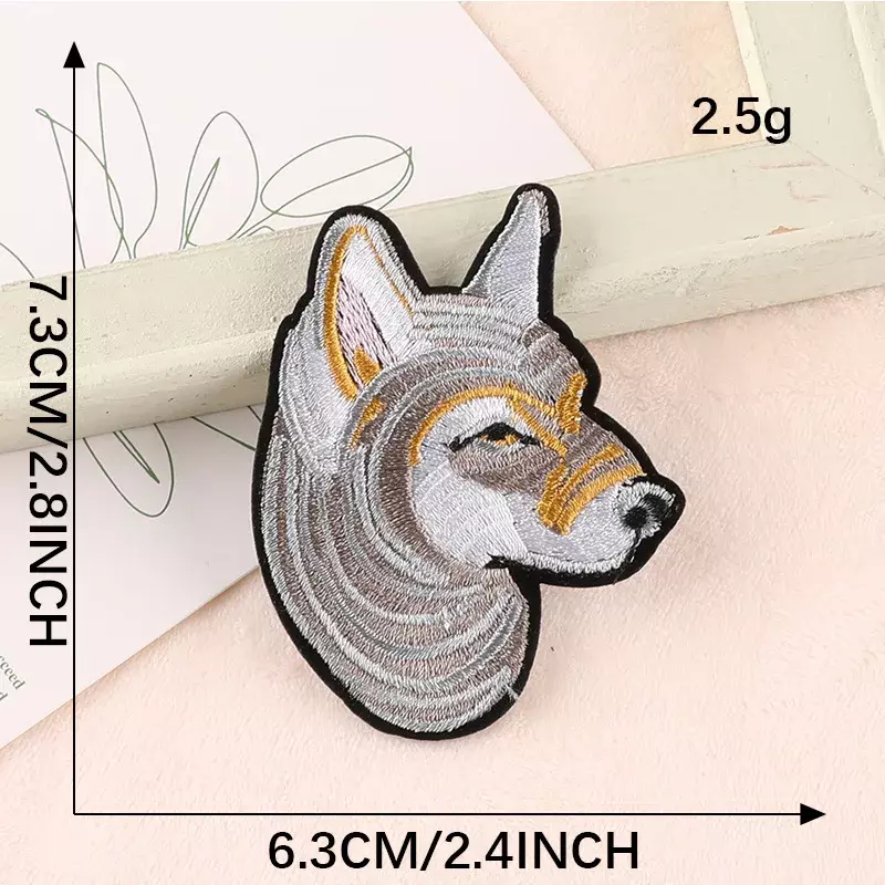 New Embroidery Patch DIY Wolf Dog Eagle Tiger Animal Sticker Thermoadhesive Badge Iron on Patches Cloth Bag Fabric Accessories