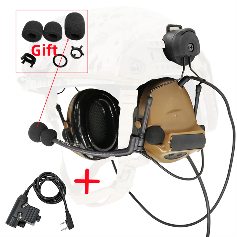 Hear angel taktisches Headset Comtac II mit Lichtbogens chien adapter Gehörschutz mit Silikon-Ohren schützer zum Schießen von Kopfhörer & U94 Ptt
