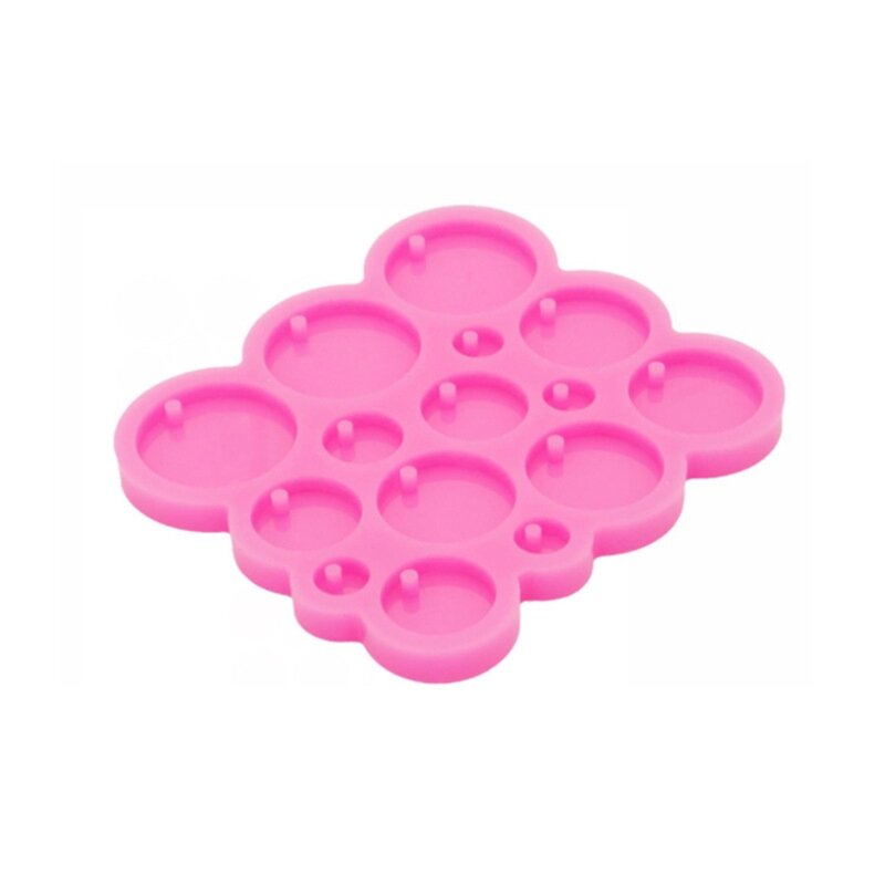 Glossy Round Molds Many Circle Diameter 5 /3.3/2.3/1.7/1.2cm Resin Silicone Mold 4XBF