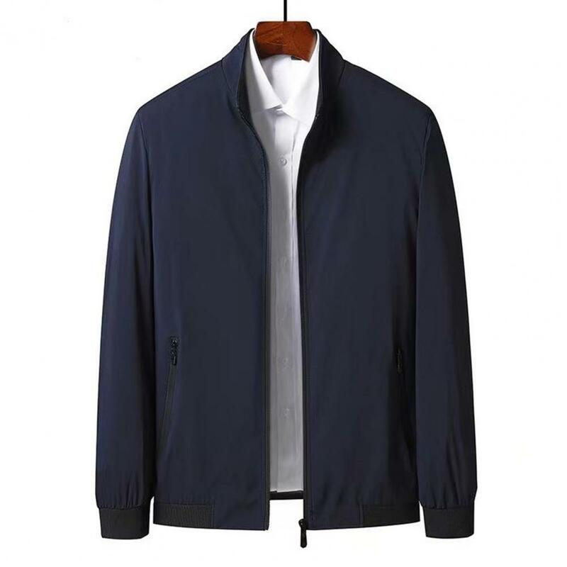 Jaqueta de algodão confortável masculina, jaquetas grossas de inverno quente, forro de lã, gola, Casacos monocromáticos para final