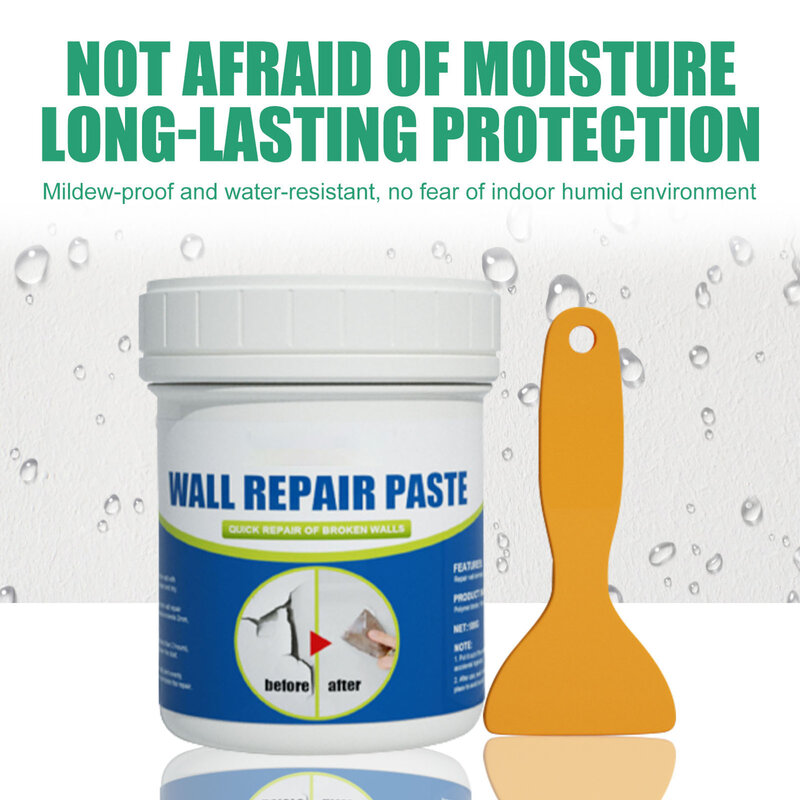 Wall Repair Paste, fácil aplicação, secagem rápida, adequado para profissionais domésticos, 100g