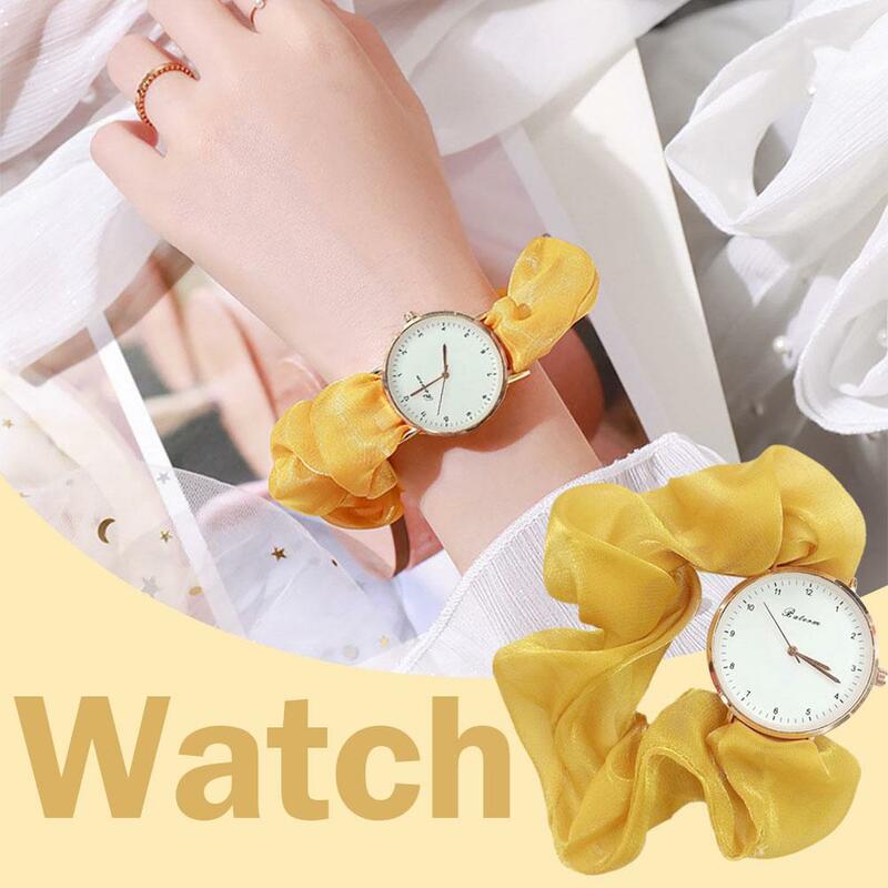 Reloj de pulsera Digital con cinta para mujer, banda de bufanda creativa, reloj informal para fiesta, reloj de pulsera para niña con personalidad