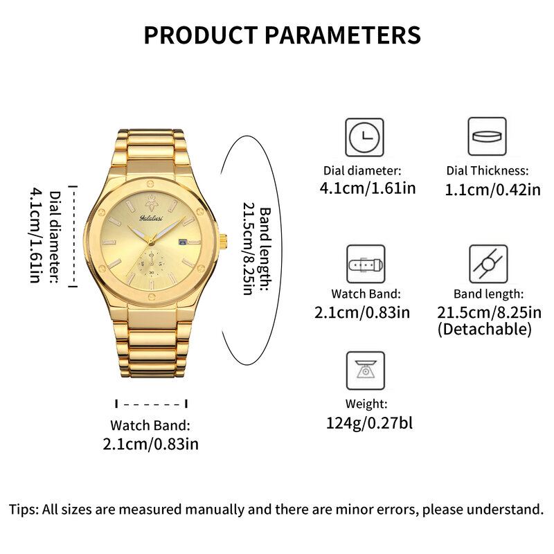 YaLaLuSi brand Men's watches Gold Luxury Bully Style Box Watch Breaker Ion Plating