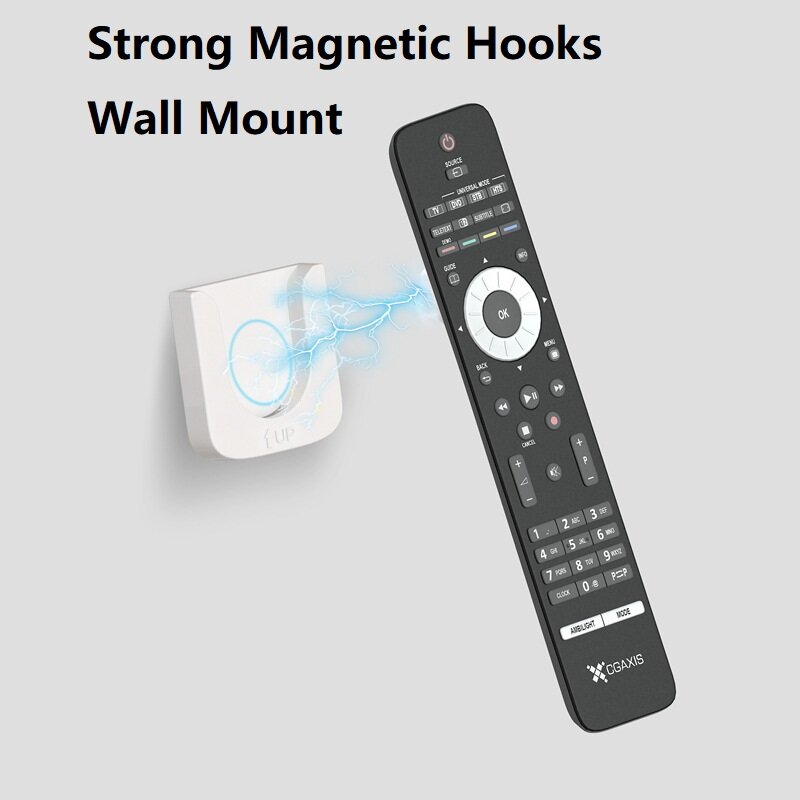 Suporte de controle remoto magnético forte, Wall Mount, TV Wall Hook, Fan Hook, 1 par