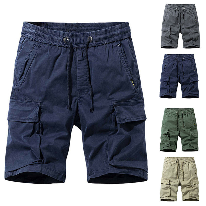 Men 2024 Summer Cargo Shorts New Casual Vintage Classic Pockets Loose Shorts Men Outwear Fashion Cotton Shorts Sweatpants