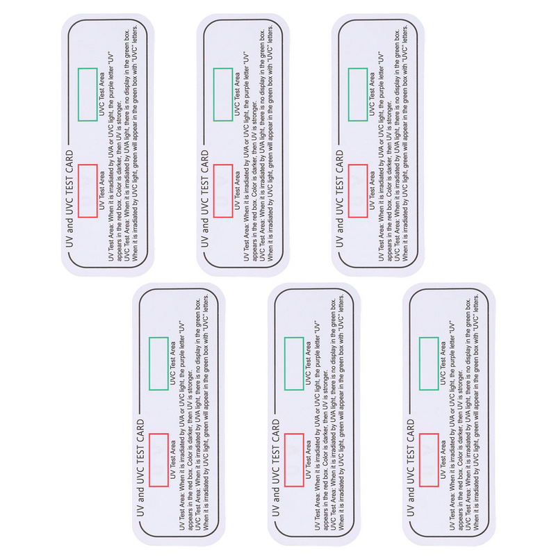 Tarjetas indicadoras de luz de prueba UV, pegatinas de detección Uvc, papel Uvc-uva, 6 piezas