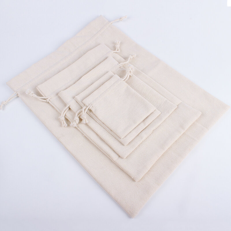 Natural Jute Linen Drawstring Pouch Packaging Bag High Quality Wholesale Price Natural Resuable Jute Linen Drawstring Pouch