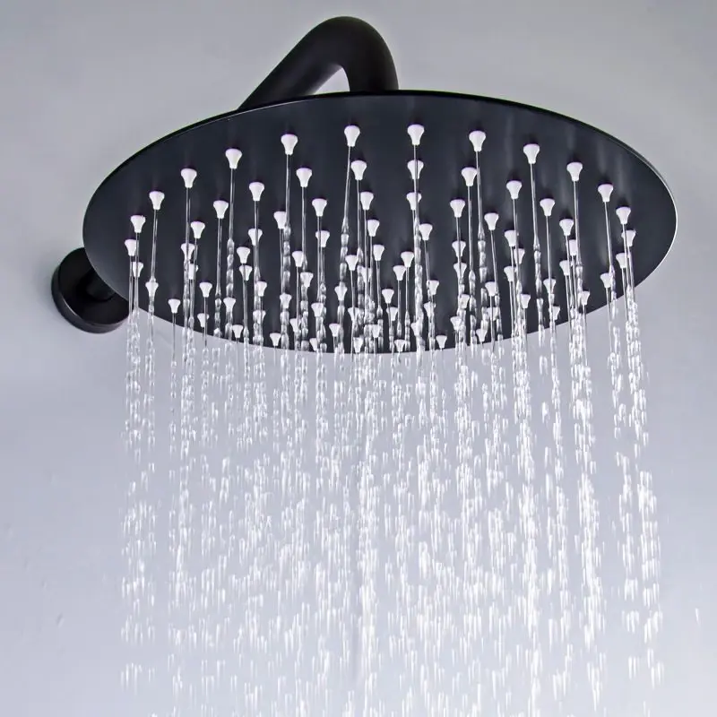 Système de douche à effet pluie rond pour salle de bain, ensemble 3 fonctions avec bec de baignoire mural, nouveau design