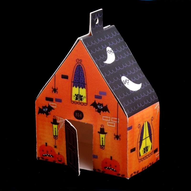 1Set 1:12 casa delle bambole in miniatura Halloween Candy House biscotto patatine fritte frutta caramelle lecca-lecca modello Decor Toy Doll House accessori