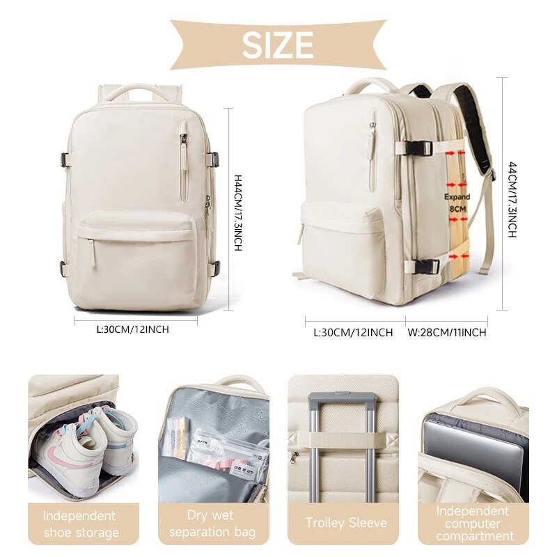 Classic Expand Travel Backpack Women Backpack Women Large Capacity Backpack Shoe Bag Travel Backpack Outdoor Laptop Backpack
